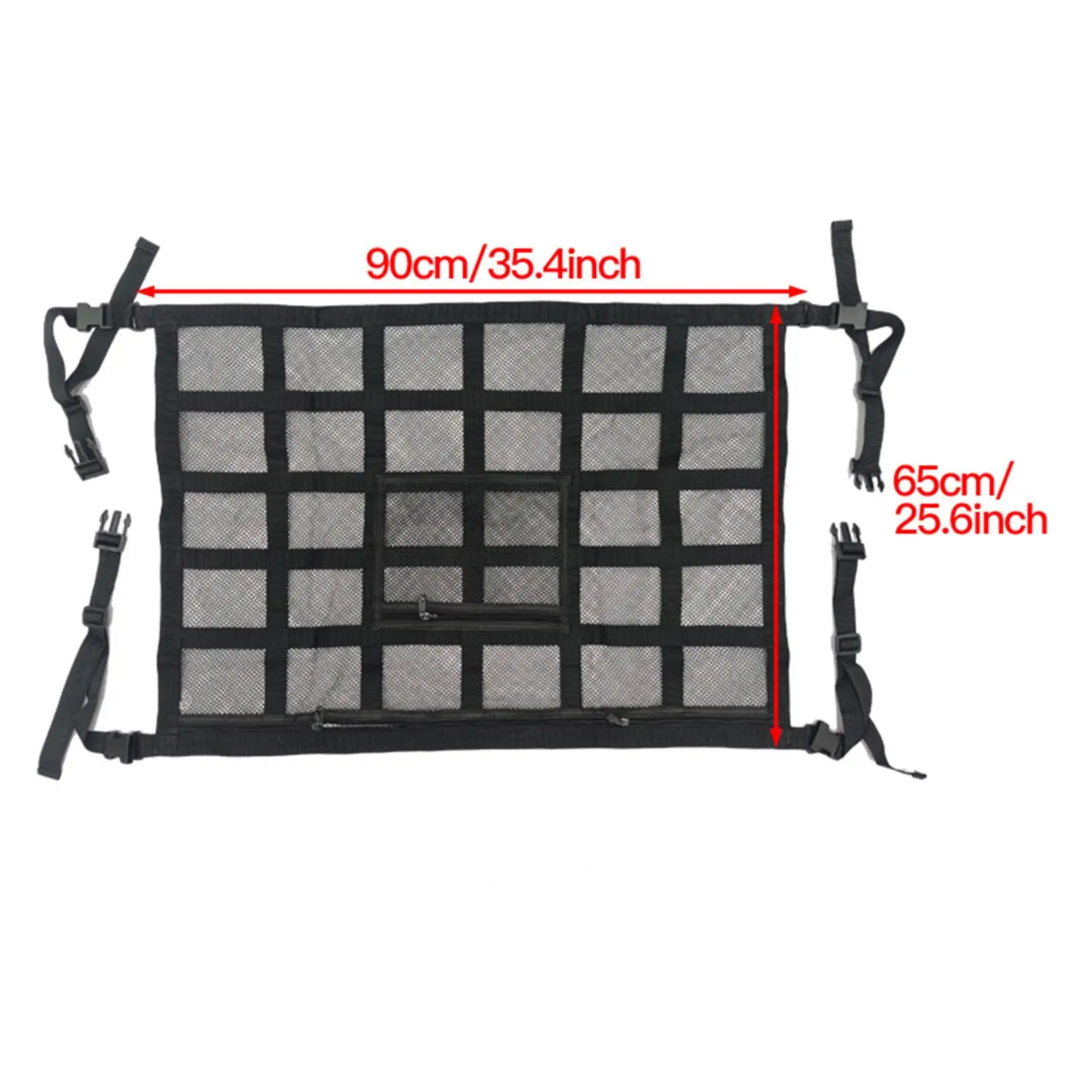 Car Ceiling Storage Net Pocket Car Overhead Roof Strengthen Load Bearing Zipper