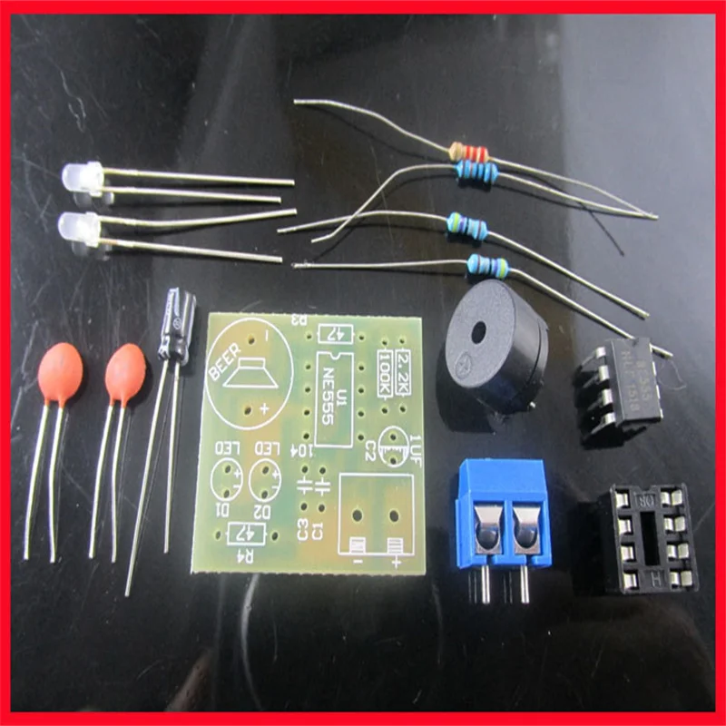 555 Multi Harmonic Oscillator Kit NE555 Non Steady State Circuit Double Flash Lamp Electronic Manufacturing Training