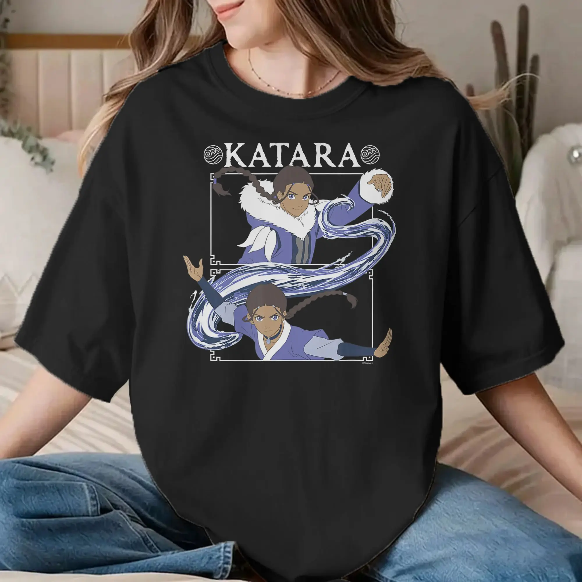 Katara T-Shirts Men Women Avatars Airbenders Anime Fun Cotton Tees Crewneck Short Sleeve T Shirt Gift Idea Tops