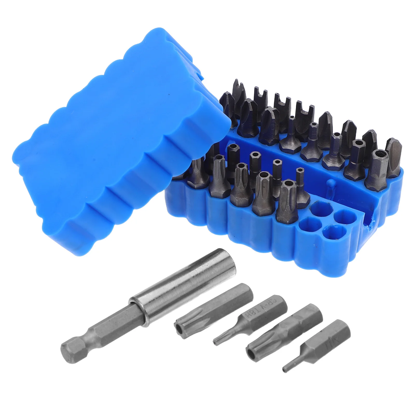 33Pcs Security Bit Set Tamper Proof Hex Star Triwing Fork Four Wing Magnetic Extension Pocket Holder for Cordless
