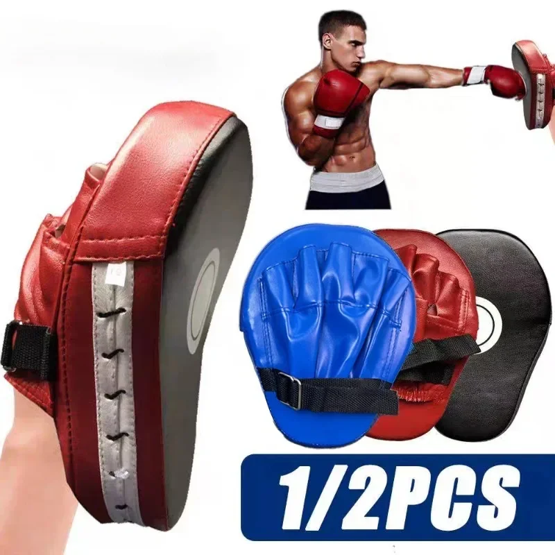 2Pcs Boxing Curved Hand Target Boxing Pad Gloves Gym Training Kickboxing Exercise PU Leather Punching Bag Muay Thai Taekwondo