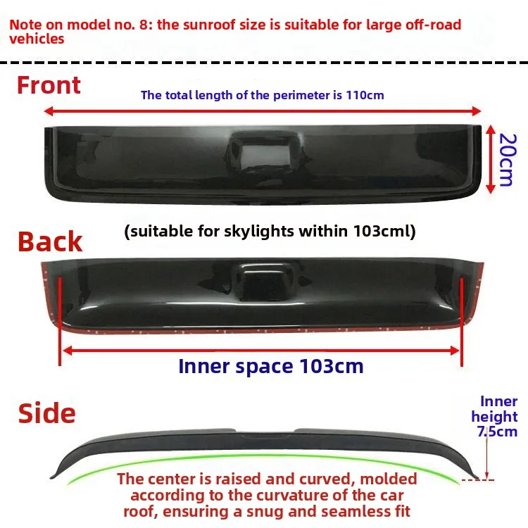 Auto zonnedak blokkeert universele windscherm zonnescherm spoiler - afbeelding 1