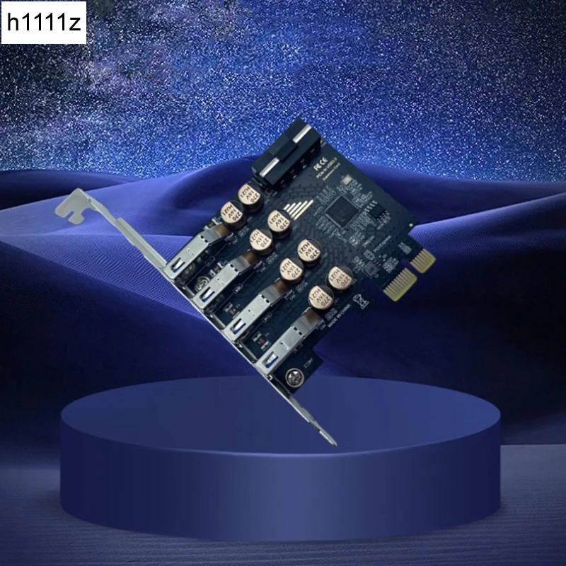 

НОВАЯ плата расширения PCIE USB 3.2 Riser NEC Chip, 4-портовый контроллер USB3.2, 5 Гбит/с, адаптер USB-концентратора с 4-контактным источником питания для настольного компьютера