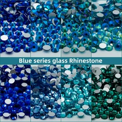 SS3-SS30 All Blue SeriesRhinestones Non Hot Fix Flat Back Strass & Fabric Garment rhinestones for nails Decorations