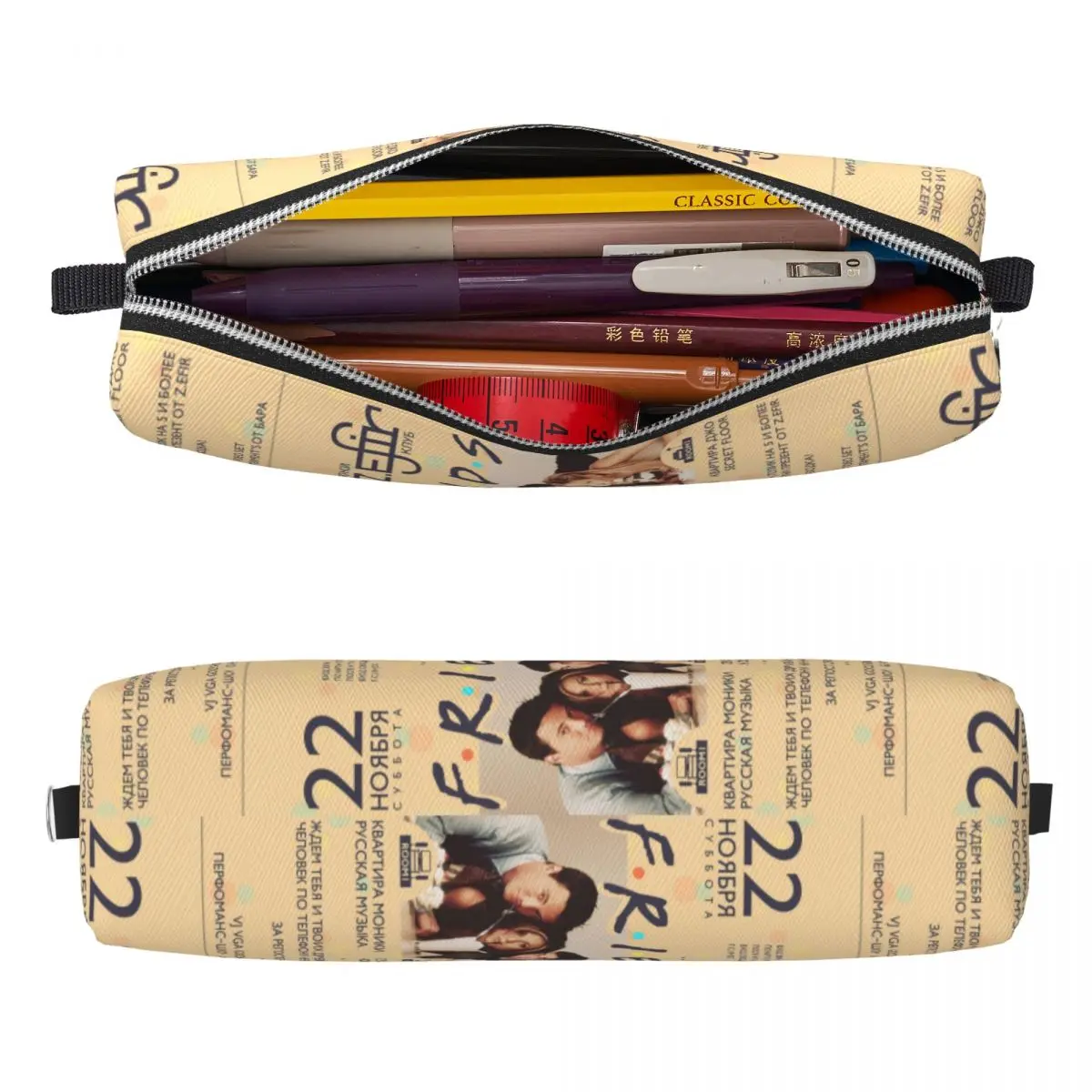 친구 TV 쇼 연필 케이스 Rachel Joey Ross Chandler 연필 케이스 펜 키즈 대용량 연필 가방 학생 학교 문구