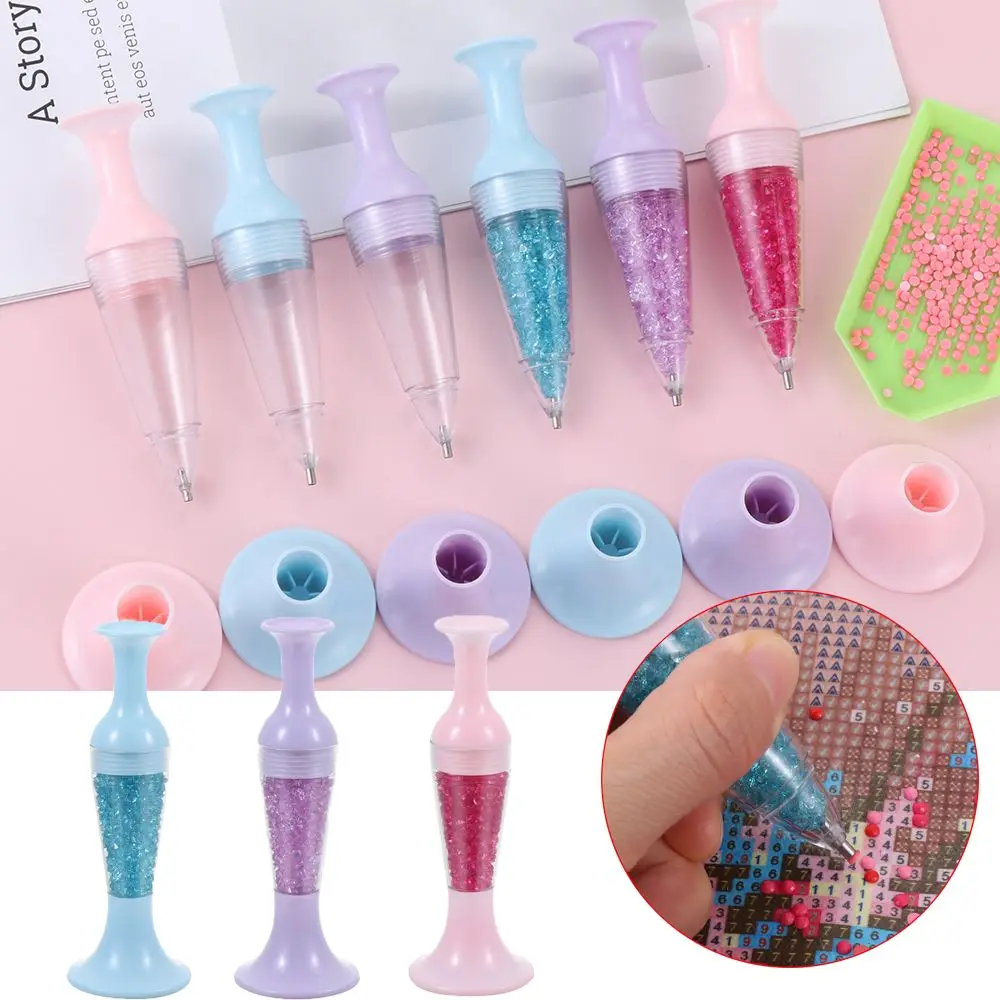DIY Crystal Flower Pot Shape Sewing Accessories Diamond Painting Tool 5D Diamond Painting Standable Point Drill Pen