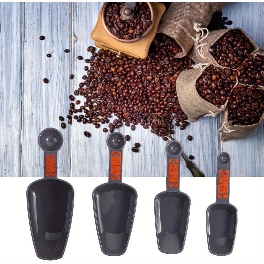 

Набор мерных ложек из 4 предметов — кухонные мерные ложки со шкалой — пластиковые мерные ложки для молока и кофе