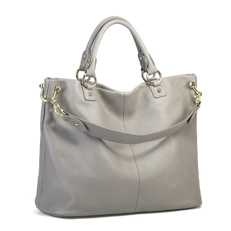 Women\'s Bag Trend handbag Genuine Leather Top-handle Large capacity chain pack Fashion Commute Handbags Solid Color Tote Vintag