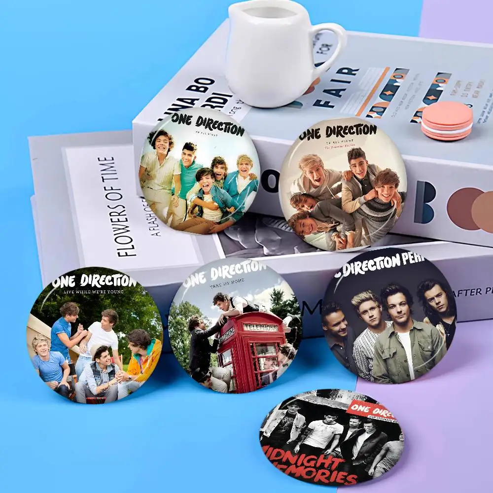 O-One Band Directions Music Soft Button Pin Round Metal Badge Lapel Pin Parts Gift Friends Kid Jewelry