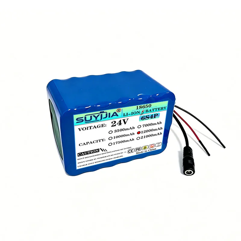 6s4p 24V 12Ah 18650 lithium battery pack 25.2v 12000mAh moped/electric/lithium-ion battery with charger