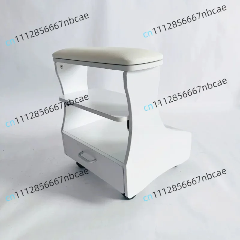 New Pedicure Stool Foot Rest Pedicure Manicure Funiture Beauty Salon Nail Trolley Cart Footbath Stool with Wheels