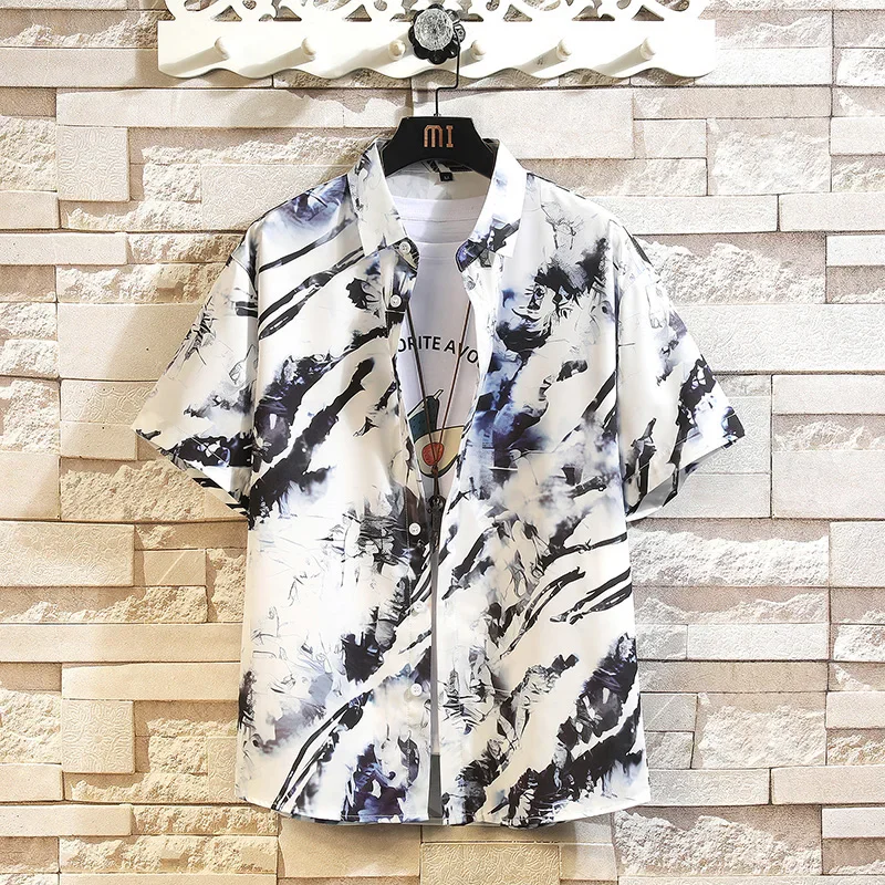 Camisa hawaiana con estampado de colores del Arcoíris para hombre, camisa de manga corta para vacaciones en la playa, ropa de calle, blusa holgada, Tops, 2024