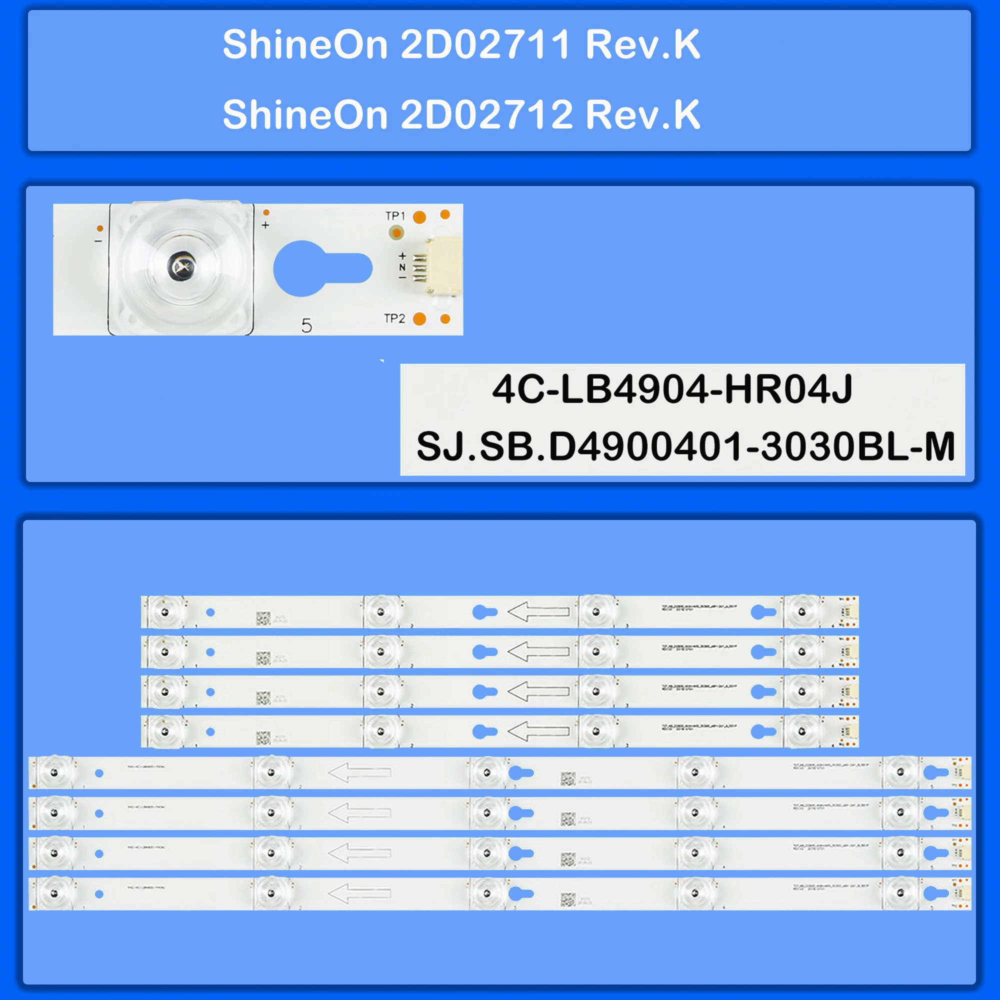 

Полосы светодиодной подсветки для 49M1AU 49AS5500 49AU7500 49P4 49S403 L49A810 D49A730U D49A630U 49S405TCAA L49P1S-F D49A620U L49P2-UD