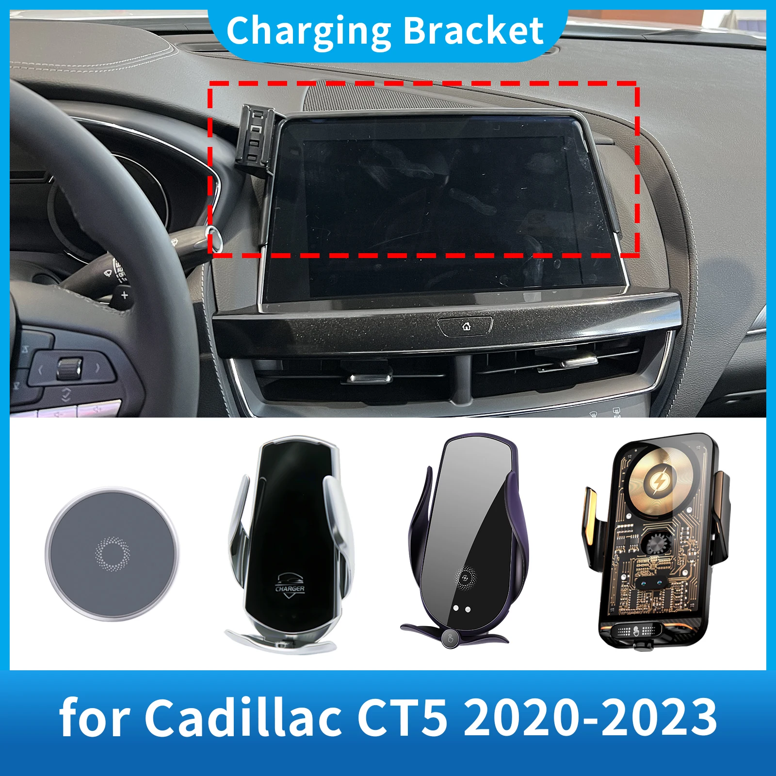 

Car Phone Holder for Cadillac CT5 2020-2023 Screen Navigation GPS Bracket Base Accessories Charging