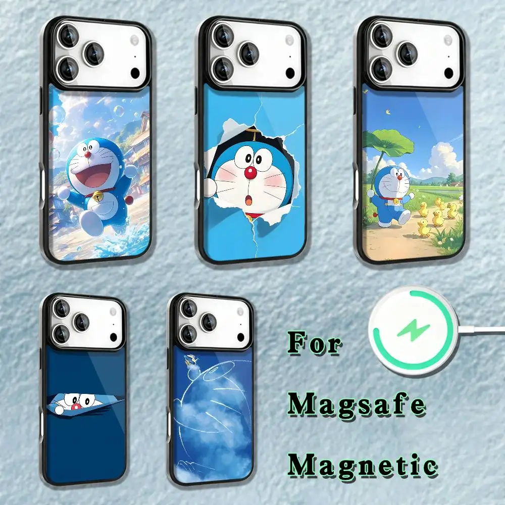 

Anime D-Dorae-mon Phone Case For iPhone 17,16,15,14,13,12,11,Pro,Max,Plus,Mini,SE4,E Magnetic Magsafe Wireless Charging