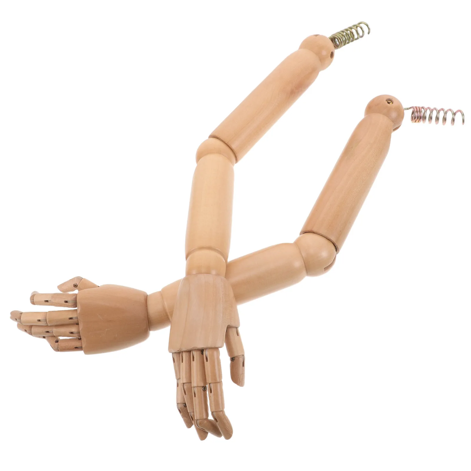 

1 Pair Realistic Wooden Mannequin Arm Replacement Light Brown Flexible Poseable Joints for Clothing Display Drawing Art Jewelry