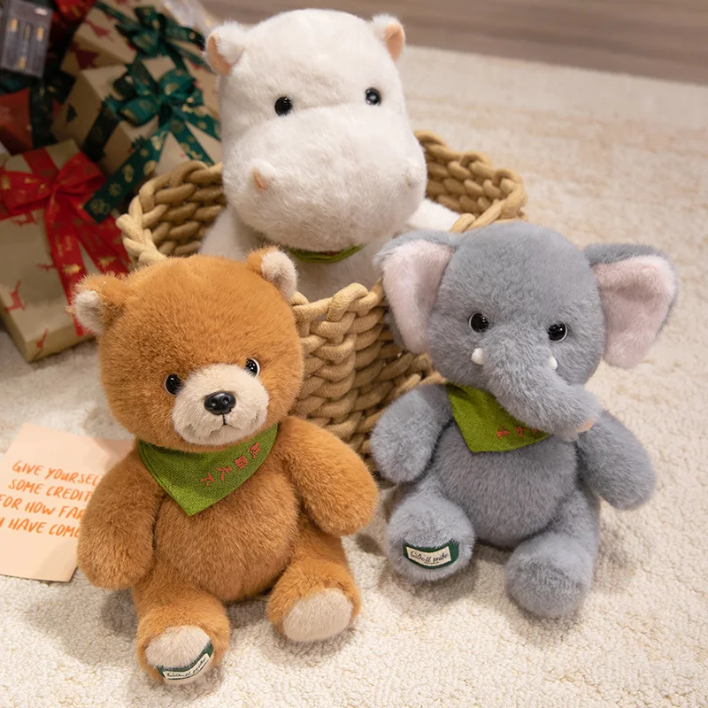 

Cute Hippo Elephant Bear Plush Toy Kawaii Jungle Animal Stuffed Animal Toy Soothing Sleeping Hug Doll Children Birthday Gift