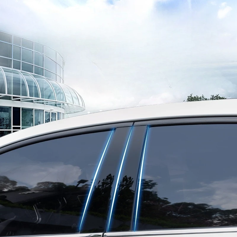 6PCS Car Window Trim Cover BC Column Sticker Chromium Styling Polished Pillar Posts Fit for Toyota Highlander 2015-2021
