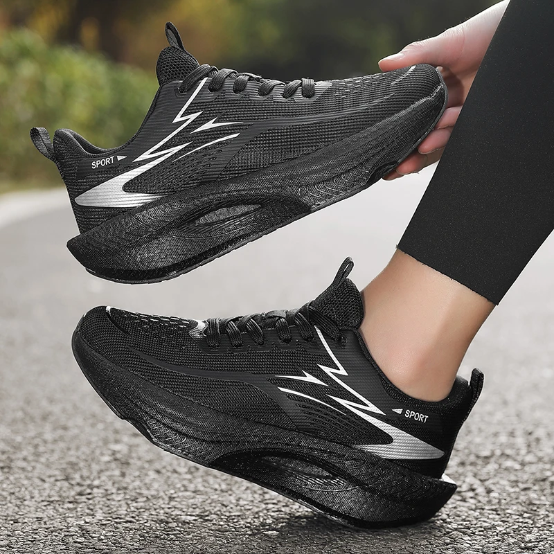 Marathon-Laufschuhe für Herren, Sportspezialität mit Carbonplatte, Atmungsaktiv, Leichtgewichtig, Bequeme Trend-Sneaker für Damen mit Athletischer Stabilität