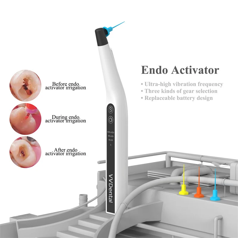 VV Dental Wireless Endo Activator Root Canal Irrigator with 60Pcs Disposable Activator Tips for Dental Clinic Dental Instrument