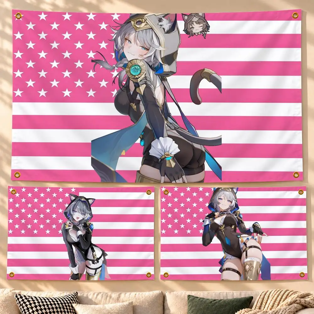 Game Honkai Star Rail Cipher Flags Decor Flag Banner Indoor Outdoor Wall Decor for Garden Yard Porch Patio