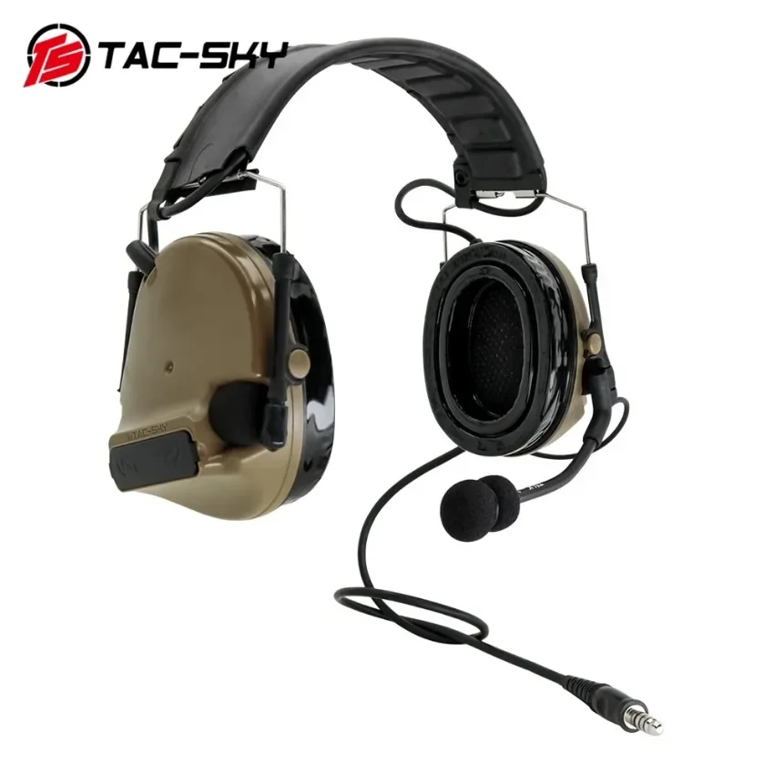 Imagem -02 - Tac-sky Comtac Iii Proteção Auditiva com Cancelamento de Ruído Fone de Ouvido Tático com Adaptador de Montagem de Capacete Arc e U94 Ptt-de ts