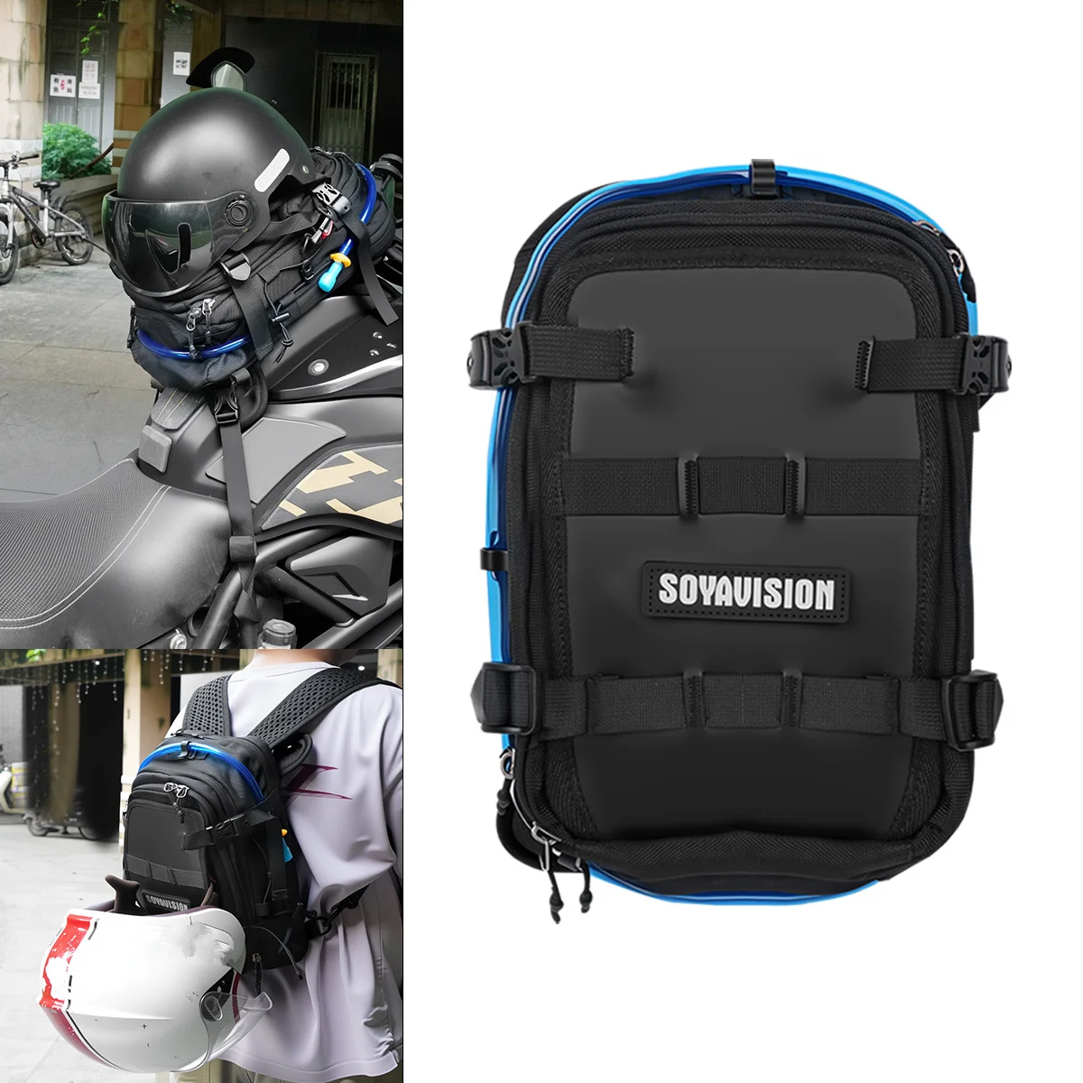 SOYAVISION Universal Motorcycle Helmet Bag Motorcycle Backpack Waterproof Sport Travel Bag Outdoor Riding