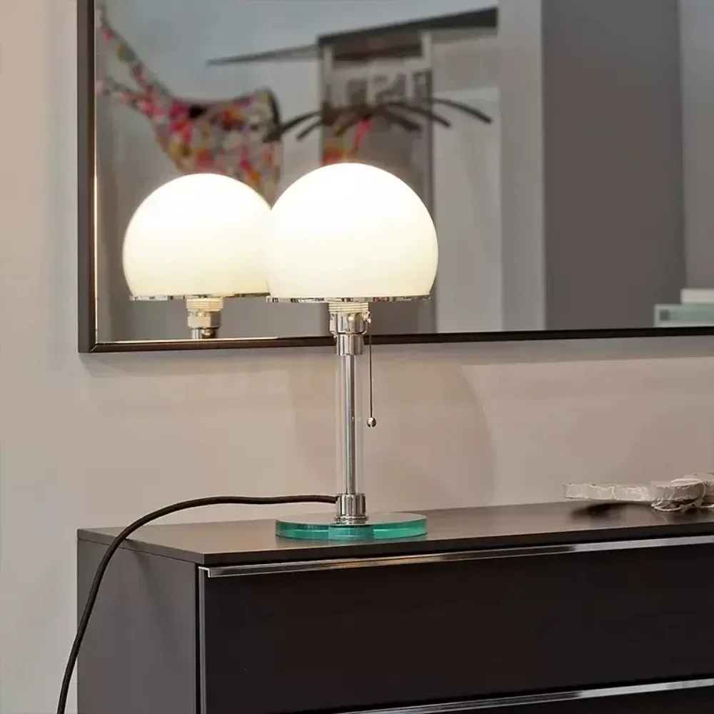 

LED Table Lamp Designer Bauhaus Lamp Nordic Bedroom Bedside Simple Glass Table Lamp for Living Room Unique Lights