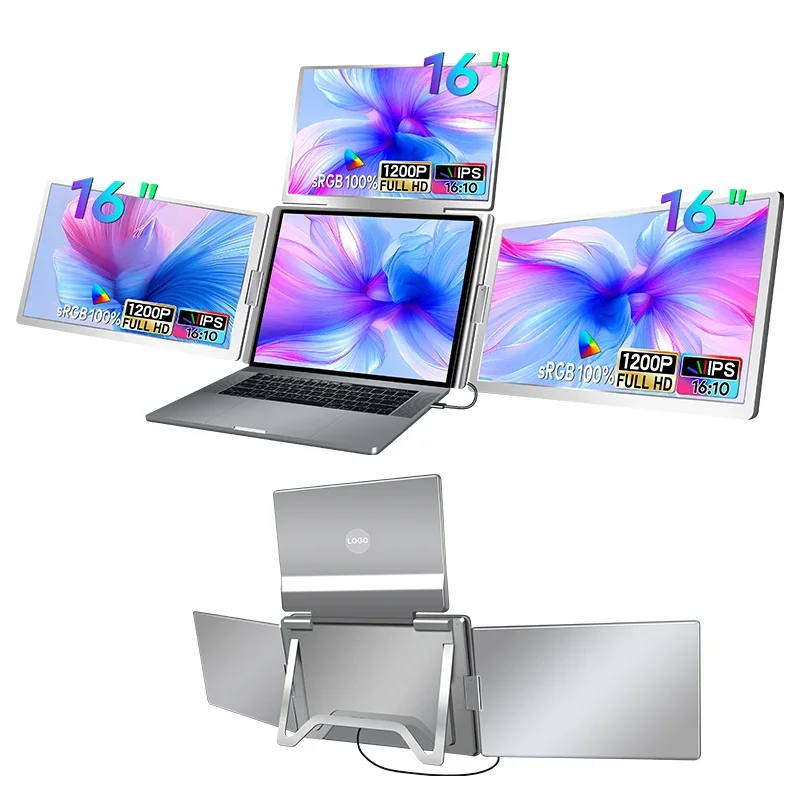

FOPO Quad Monitor,16" Laptop Portable Monitor, Resolution&Color Gamut:1920*1200 IPS, SRGB100% Compatible with Wins/Mac(M1 M2 M3)