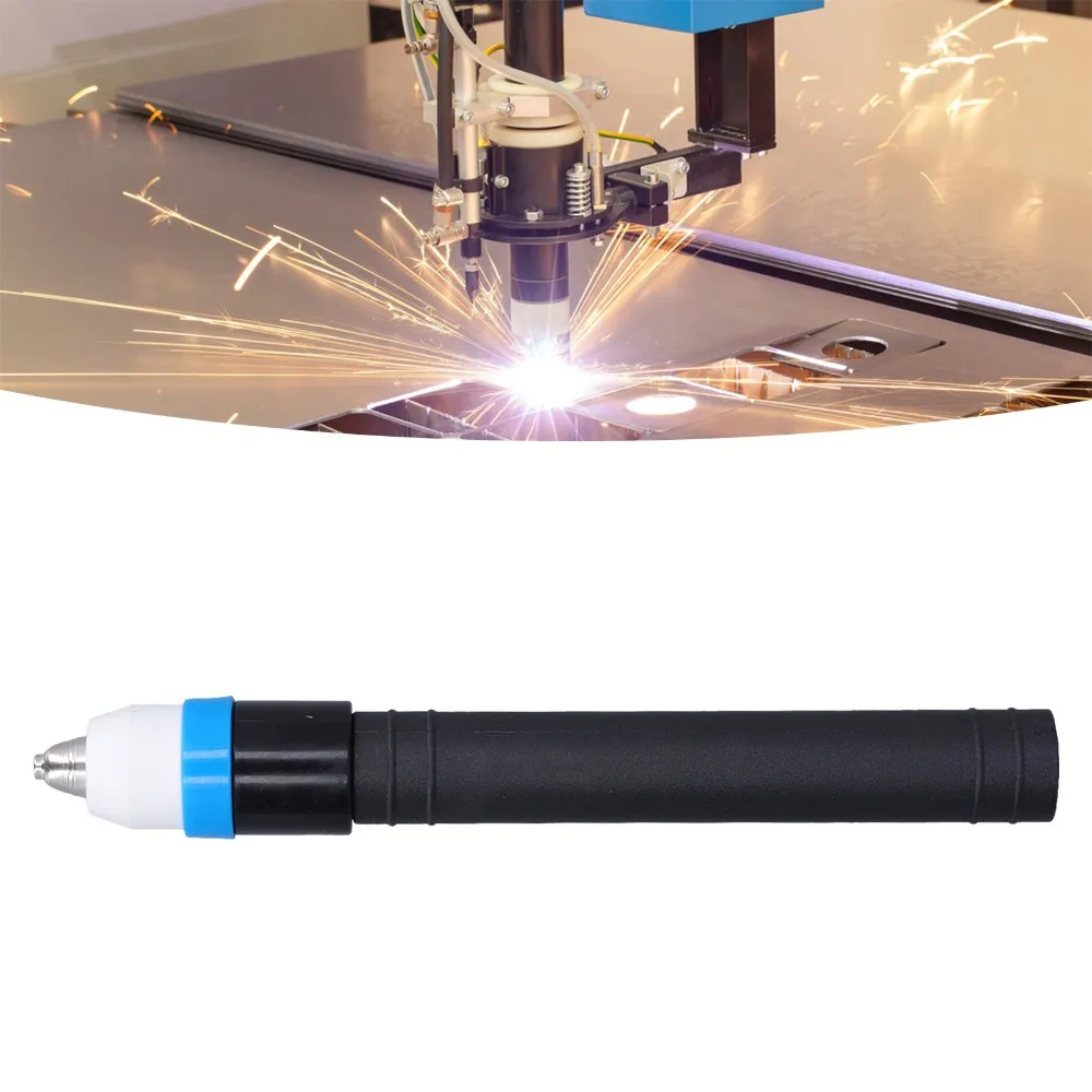 P80 Plasma Cutter Torch Straight Shank Straight Handle Plasma Cutting Gun Metal Rubber Black Plasma Torch Head