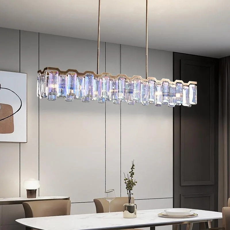 غرفة المعيشة الفاخرة الحديثة الخفيفة الملونة كريستال قلادة مصمم غرفة نوم غرفة الطعام الفاخرة شخصية الفن نمط جديد #2