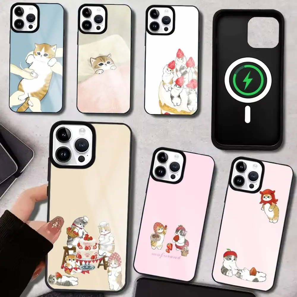 

Cute M-Mofusands Cat Ear Phone Case For iPhone17,16,15,14,13,12,11 Plus,Pro Max Magnetic For Magsafe Wireless Charging