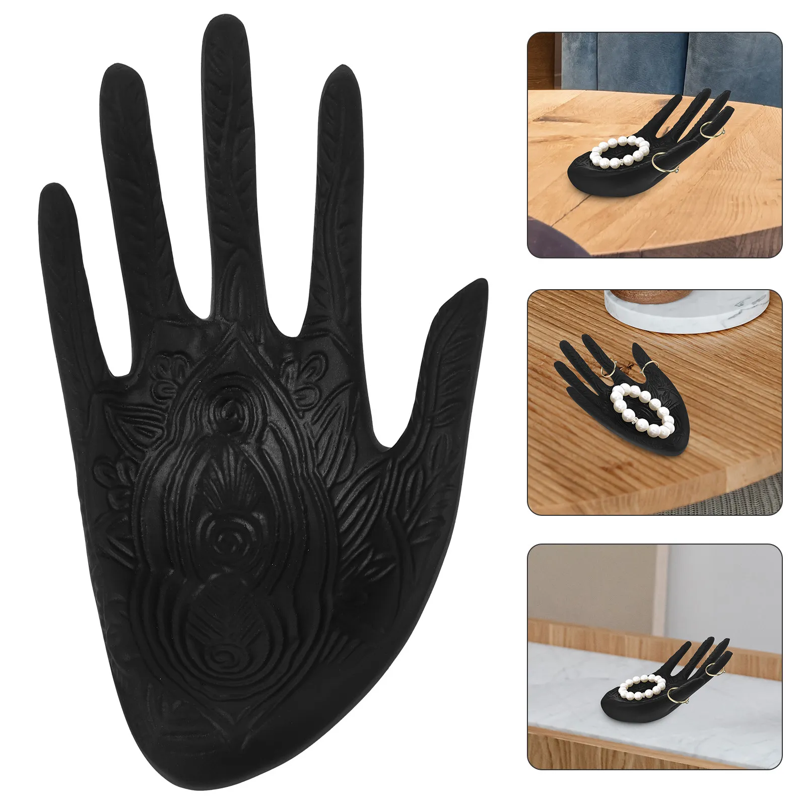 Hand Shape Jewelry Organizer Resin Ring Display Dish for Rings Earrings Bracelets Necklace Storage Desktop Decorative Table