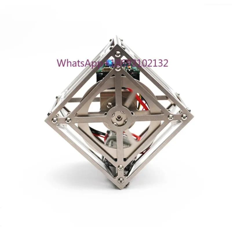 Black/Silver Cubli Single Sided Self Balancing Block, Unstoppable Momentum Inertial Balance