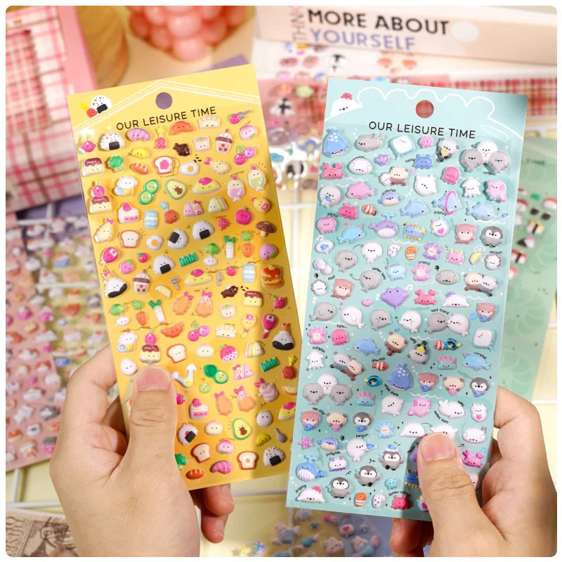 New Cartoon Cute Animal Foam Material Stickers – Puffy Stickers, 3D DIY Decorations for Phone Cases