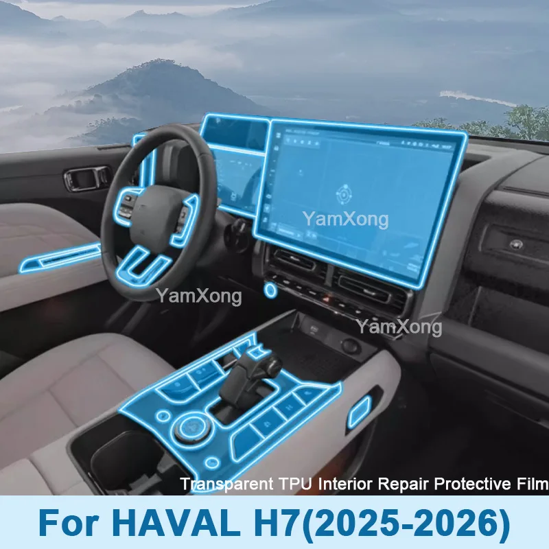 

For GWM Haval H7 2025-2026 Car Interior Sticker Kit Dashboard Center Console Anti Scratch Film Interior Protective Cover
