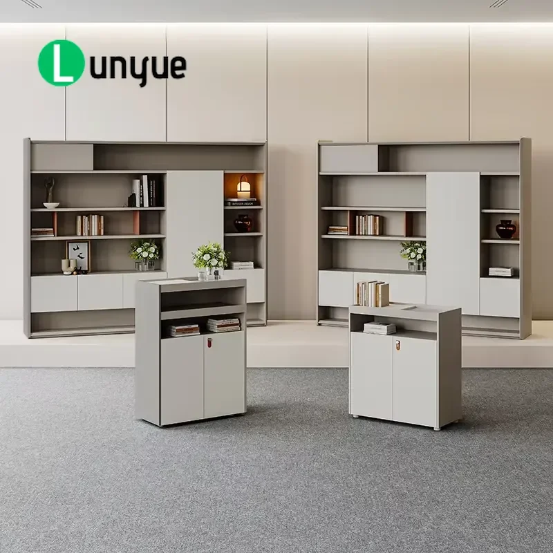 Multi-compartment Modular Wood Filing Cabinet Space Saving Storage Furniture for Home Office Workshop Administrative Room