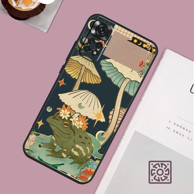 Vintage Retro Frog Mushrooms Case For Xiaomi Redmi Note 12 9 10 11 13 Pro Plus 9S 10S 11S 12S Redmi 12 10C 12C 13C Cover