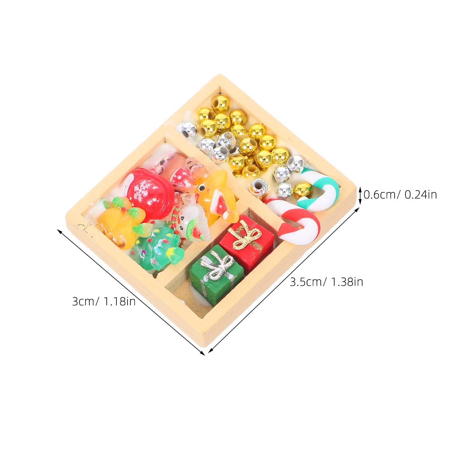 2 Stück Urlaub Festival Dekoration Zubehör Miniatur Bunte Süßigkeiten Ornamente für Puppenhaus Süße Weihnachtsszene Dekoration