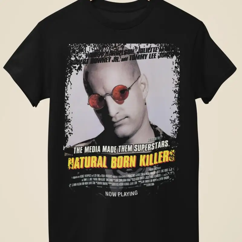 تي شيرت أسود مستوحى من ملصق فيلم Natural Born Killers