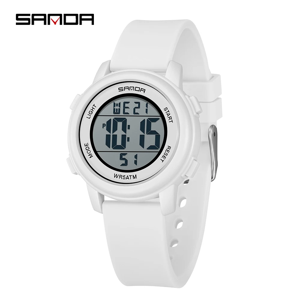 Sanda 9518 New Electronic Watch Multi functional Men's Watch Digital Silicone Watch Night Glow Waterproof and Shockproof Watch
