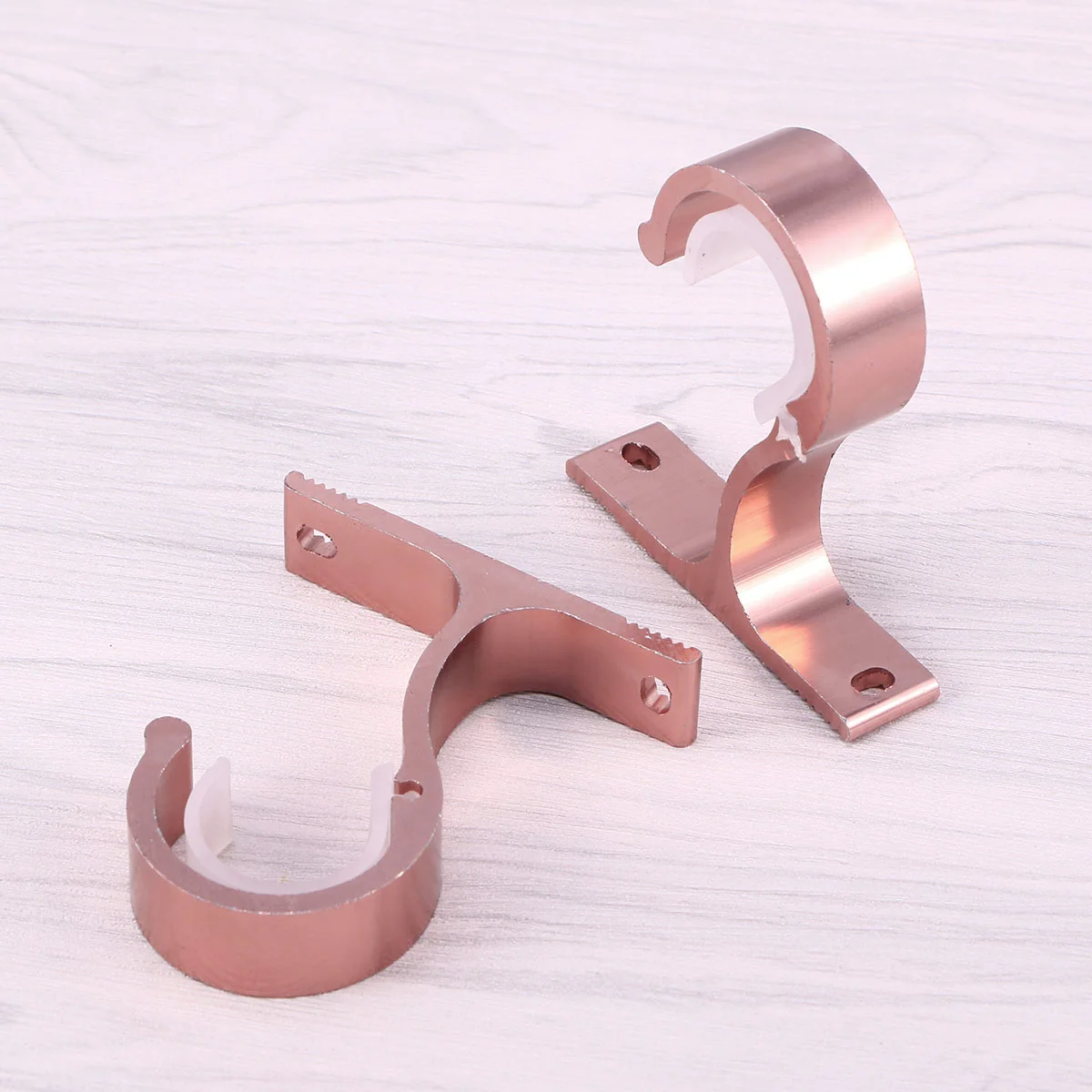 

2 PCS Hook Aluminum Alloy Curtain Rod Bracket Gold Window Heavy Duty Rods Hooks