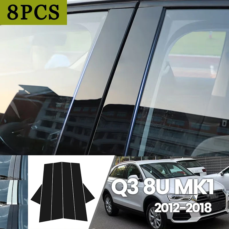 

For Audi Q3 8U 2012-2018 2013 2014 2015 2016 2017 Bright Black Carbon Fibre Window Door Waterproof BC sticker
