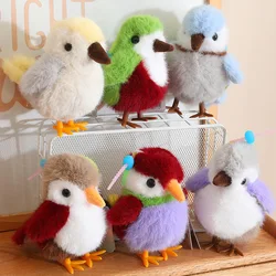 Cute Cartoon Birds Plush Pendant Parrot Blue Tit Lovely Imitation Stuffed Keyrings Girls Car Bag Backpack Plush Keychains