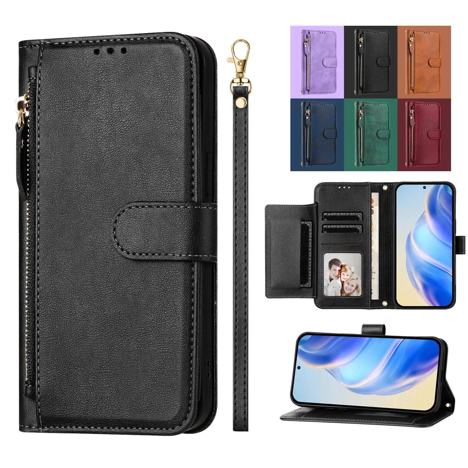 Sunjolly Cases for Huawei Mate 70 Honor 200 Lite 90 Smart X6B X6A Magic 5 Pro Play 50 X7B Plus Case coque Wallet Phone Covers