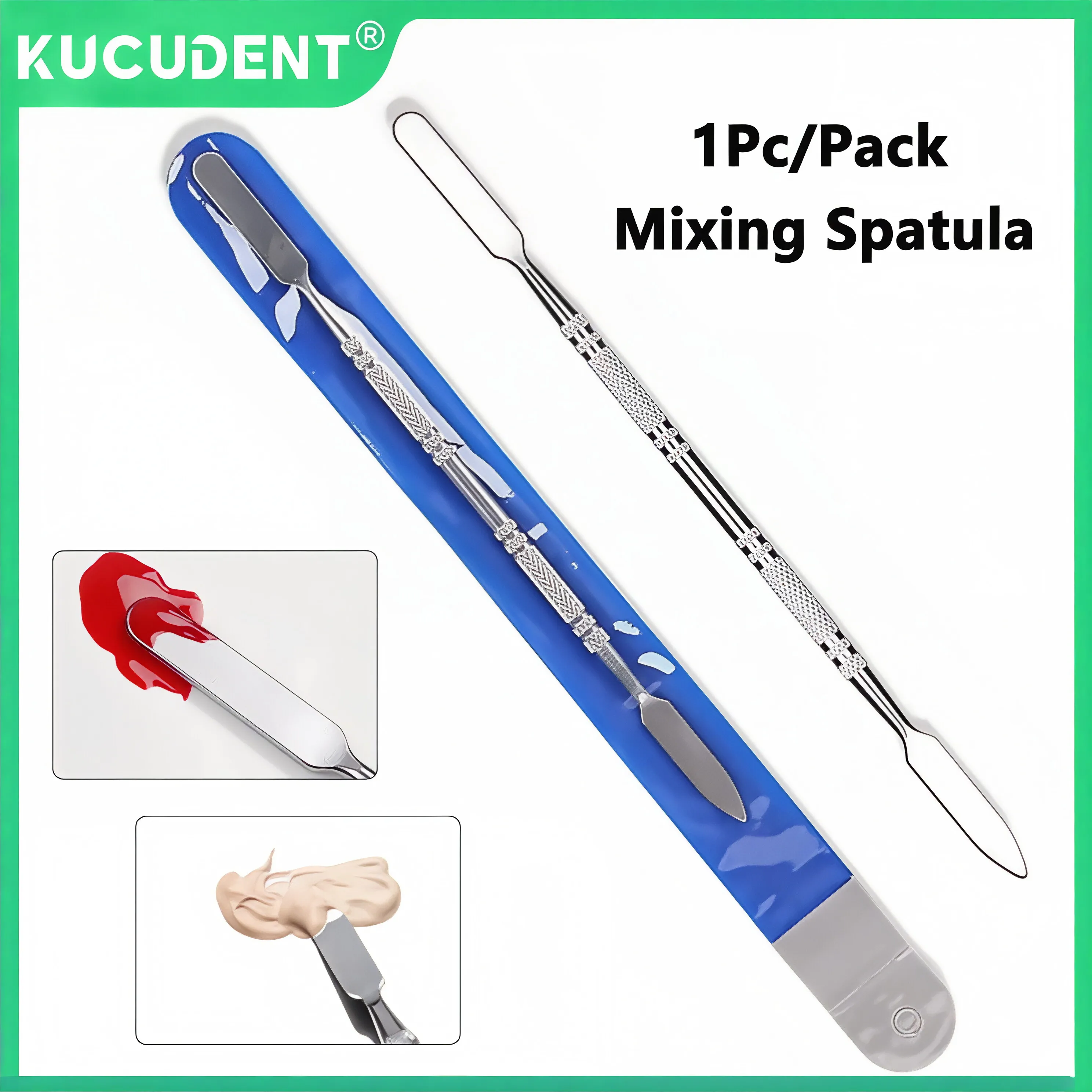 

1 шт. стоматологический цементный шпатель из нержавеющей стали, двухсторонний шпатель для макияжа, тональный крем для ногтей, палочки для смешивания теней для век, инструменты