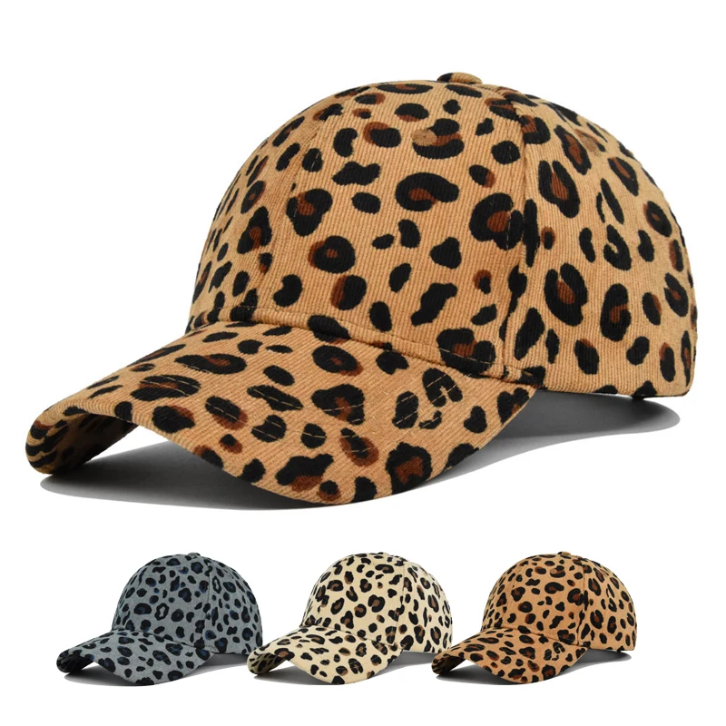 

Baseball Cap Leopard grain pattern Corduroy Snapback Hat Sun hat Spring Autumn baseball cap Sport cap Hip Hop Fitted Cap