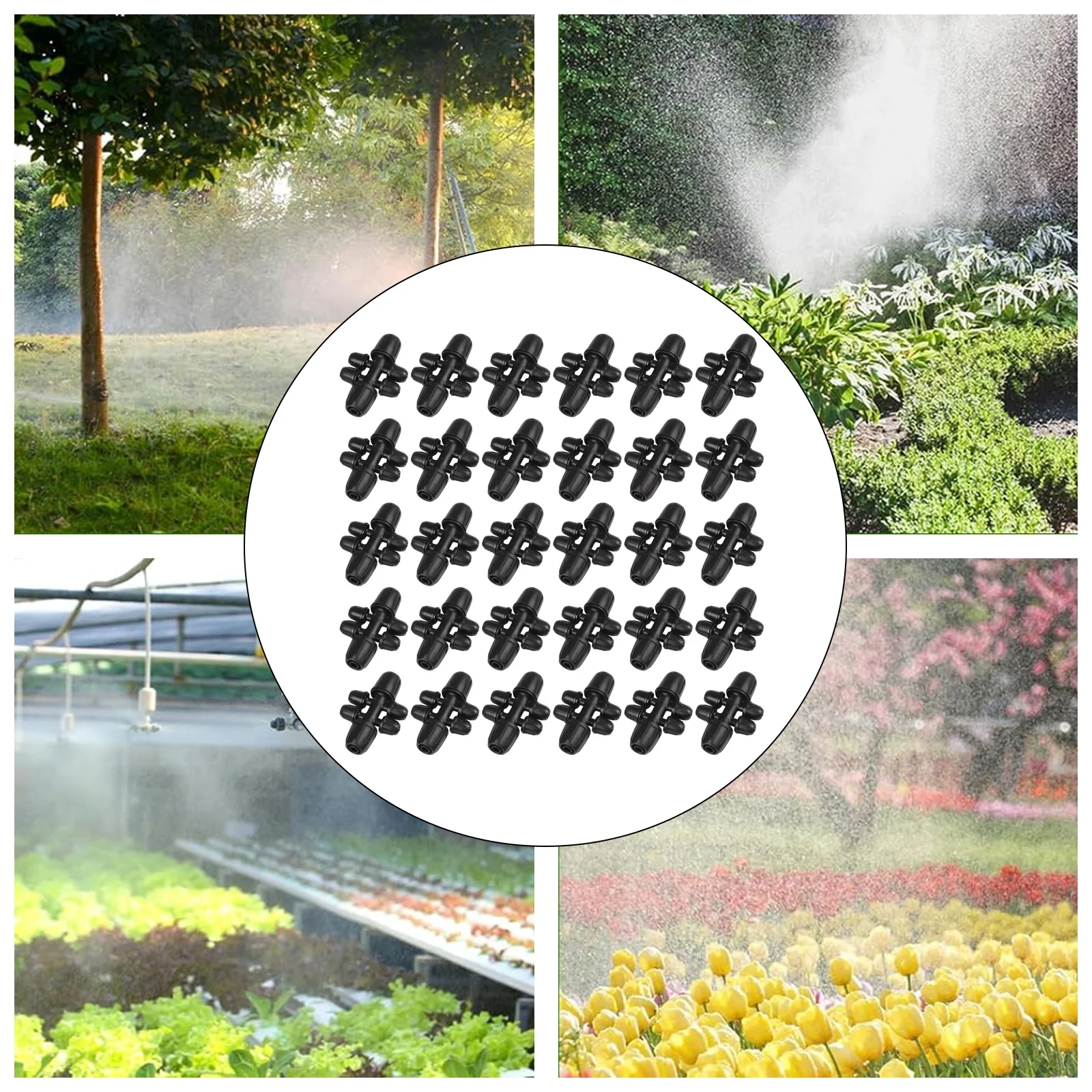 

6-Way Barbed Connector Barbed Lock Irrigation Connector Raised Beds Multi-Purpose Application Secure Locking Mechanism