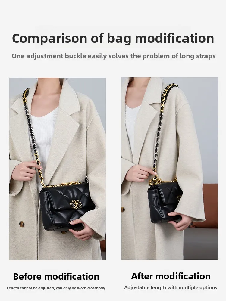 Adjustable Chain Strap Buckle for  19 Bag Medium to Shorten Length Modification Accessories Fashionable Bag Parts