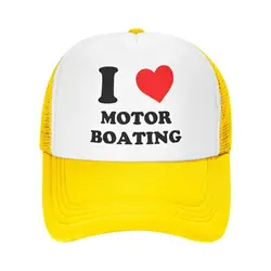 I-Heart-Love-Motor-Boating-Hat Trucker Hat Funny Crazy Hat Vintage Snapback Baseball Caps for Man Woman